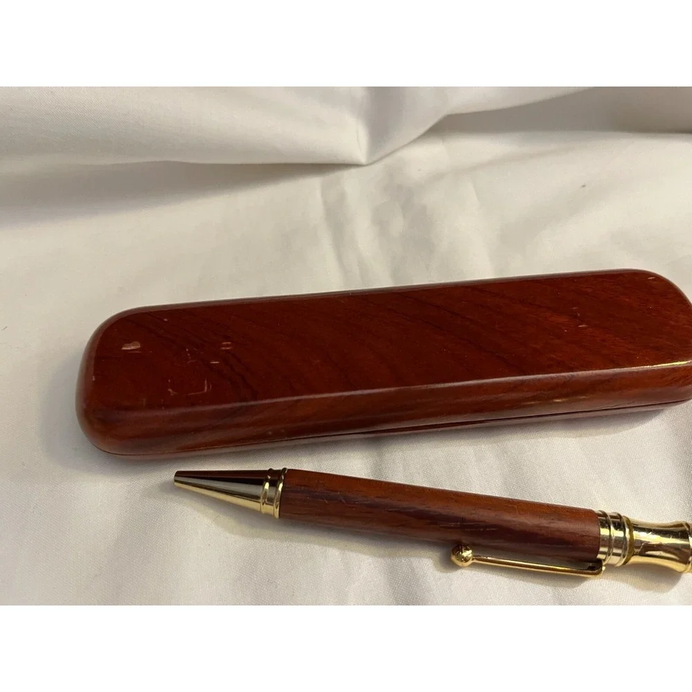 Vintage Coca Cola engraved wooden pen in wooden case-Rockford Safety First